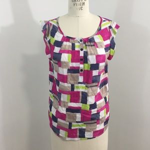 Splendid Top Abstract Square Print